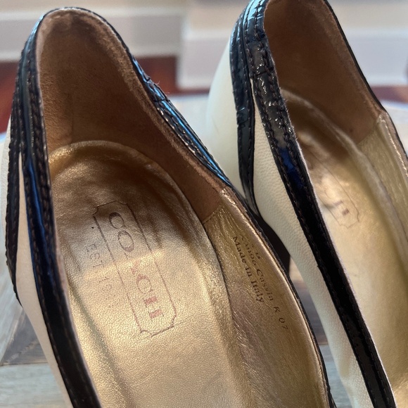 Coach Black and Cream Heels - Picture 2 of 6